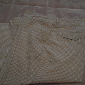 Tan Striped Capri's  by NYC